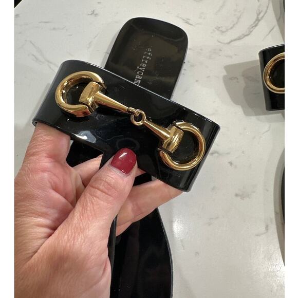 Jeffrey Campbell Women's Black A Lil Bit Jelly Thong Sandal, Size 8, EUC - Picture 2 of 5